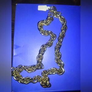 14k Gold Plated 12mm Wide  Statement Necklace 24 Inches